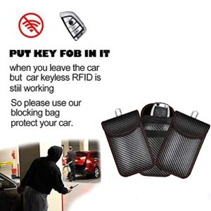 YZHIDIANF® 🏆2023 Upgraded 3 Pack 100% Faraday Key Fob Protector bag - Faraday Key Bag-100% Prevent Thieves from Keyless Car Theft, RFID Signal Blocke Pouch Anti-Theft,Hacking,Spying