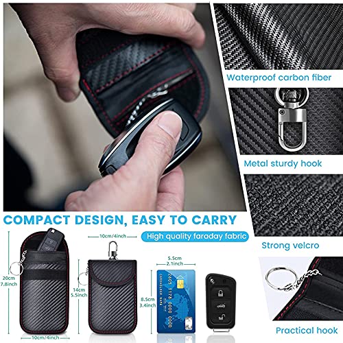 YZHIDIANF® 🏆2023 Upgraded 3 Pack 100% Faraday Key Fob Protector bag - Faraday Key Bag-100% Prevent Thieves from Keyless Car Theft, RFID Signal Blocke Pouch Anti-Theft,Hacking,Spying