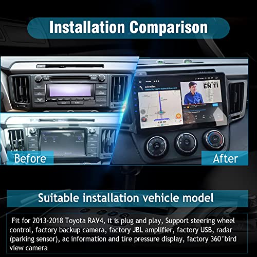 SYGAV Android 11 Car Stereo for 2013-2018 Toyota RAV4 Radio Wireless Carplay GPS Navigation 10.2 Inch IPS Touch Screen Android Auto HD Head Unit Player