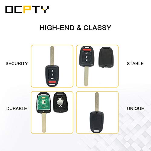 OCPTY 1X Uncut Keyless Entry Remote Control Key Fob Transmitter Replacement for Honda for Accord for Civic 1.8L 2.4L 13-15 MLBHLIK6-1T