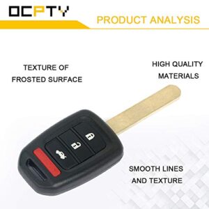 OCPTY 1X Uncut Keyless Entry Remote Control Key Fob Transmitter Replacement for Honda for Accord for Civic 1.8L 2.4L 13-15 MLBHLIK6-1T