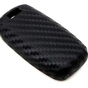 iJDMTOY Carbon Fiber Pattern Soft Silicone Key Fob Cover Case Compatible with Kia Optima K5 Sorento Carens Forte Sportage Soul Smart Key