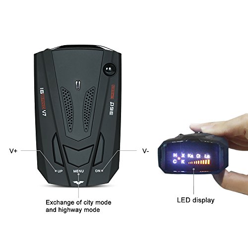 dsfen Car Radar Detector 360 Degree 16 Band LED Display Anti Radar Detector Speed Voice Alert Warning Russia/English Version