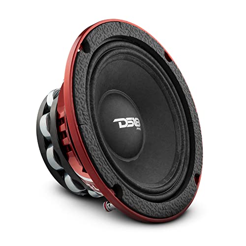 DS18 PRO-NEO6R - 6.5" Neodymium Midrange Loudspeaker, Red Aluminum Basket, 600 Watts Max, 4-Ohms, Neodymium Rings Magnet - The Best Neodymium Full Range Loudspeaker for Your Car (1 Speaker)