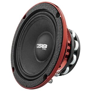 DS18 PRO-NEO6R - 6.5" Neodymium Midrange Loudspeaker, Red Aluminum Basket, 600 Watts Max, 4-Ohms, Neodymium Rings Magnet - The Best Neodymium Full Range Loudspeaker for Your Car (1 Speaker)