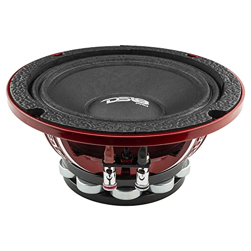 DS18 PRO-NEO6R - 6.5" Neodymium Midrange Loudspeaker, Red Aluminum Basket, 600 Watts Max, 4-Ohms, Neodymium Rings Magnet - The Best Neodymium Full Range Loudspeaker for Your Car (1 Speaker)