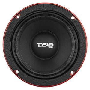 DS18 PRO-NEO6R - 6.5" Neodymium Midrange Loudspeaker, Red Aluminum Basket, 600 Watts Max, 4-Ohms, Neodymium Rings Magnet - The Best Neodymium Full Range Loudspeaker for Your Car (1 Speaker)