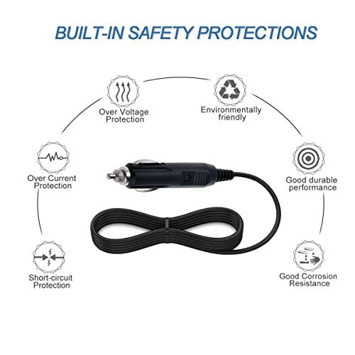 J-ZMQER Car DC Adapter Replacement Compatible with Dynex DX-D7PDVD DXD7PDVD 7" Dual Screen Portable DVD Player