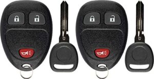 keylessoption keyless entry remote control car key fob replacement for 15913420 with key (pack of 2)