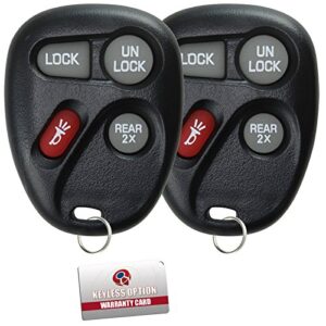 KeylessOption Keyless Entry Remote Control Car Key Fob Replacement for 15732805 (Pack of 2)