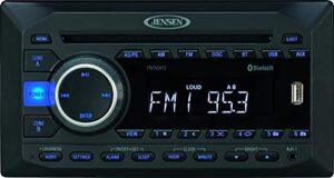 jensen jwm452 2-speaker zones am/fm|dvd|bt|aux|usb bluetooth wall mount stereo, front usb w/ mp3/wma playback, dvd/cd-r/rw slot and mp3 compatible, front aux a/v input (3.5mm), remote control included