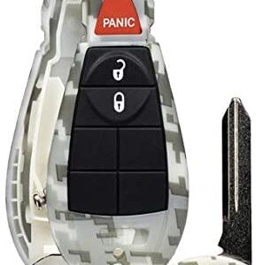 1 New Camouflage Keyless Entry 3 Buttons Remote Start Car Key Fob Shell / CASE IYZC01C 56046707AE Compatible with Town Country Challenger Charger Durango Grand Caravan Journey Ram