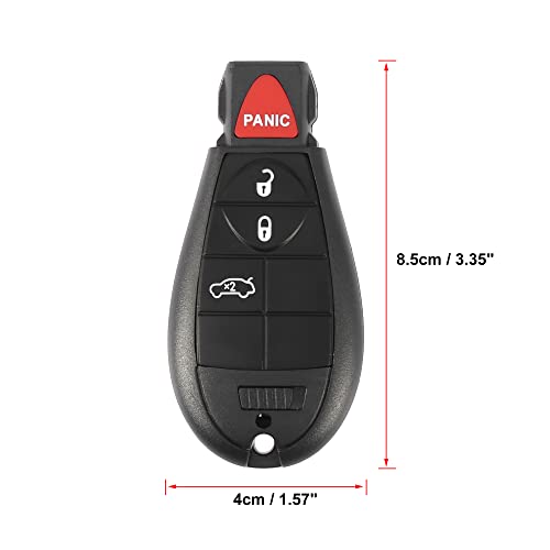 X AUTOHAUX Replacement Keyless Remote Car Key Fob 433Mhz 4 Button for Dodge Dart 2013 3014 2015 2016 M3N32297100 56046771AA