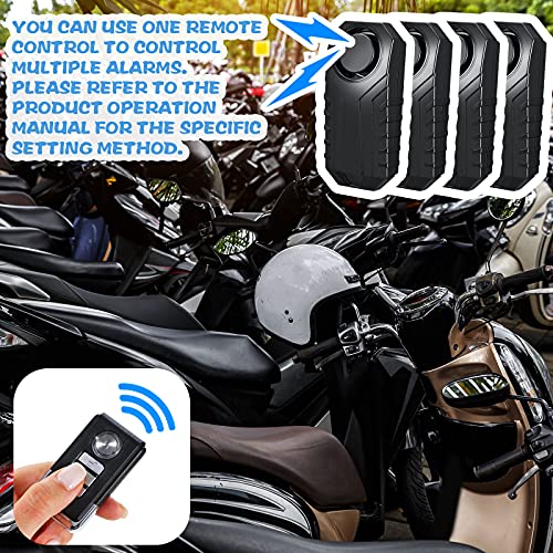 Bicycle Alarm with Remote, Anti Theft Wireless Vibration Alarm, 113db Waterproof Wireless Alarm Control Updated Anti Theft Alarm Bike Motorcycle Vehicle Security Alarm, Door Window Alarm (4 Pieces)