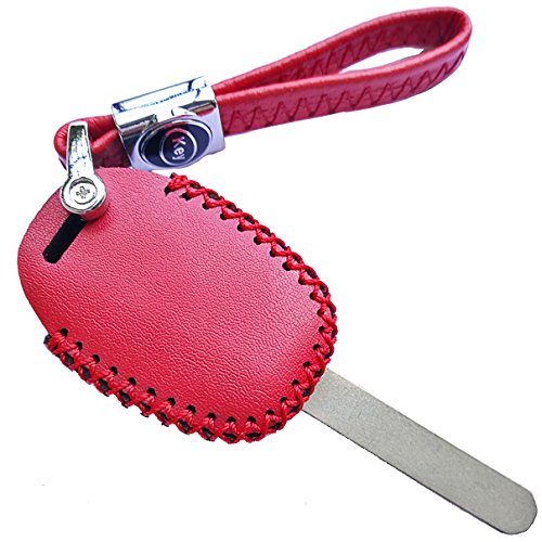 Alegender Genuine Leather Key Fob Cover Bag Protector Remote Jacket Holder Fit for Honda 3+1 Buttons CRV Accord Civic Polit Head Key