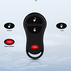 ECCPP 1X Keyless Entry Remote Key Fob Replacement for Jeep Cherokee Grand Cherokee for Dodge Dakota Durango Ram 1500/2500/3500 99-04 key fob FCC 04686366 05014736 GQ43VT9T (315MHz)