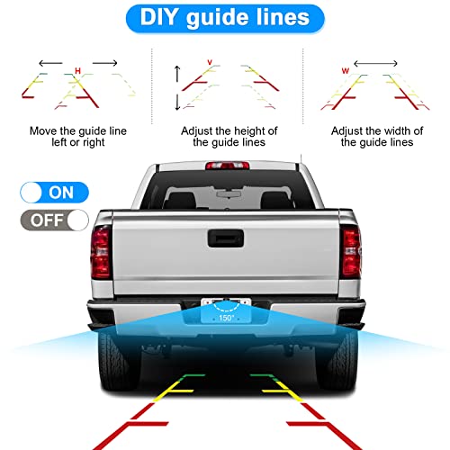 Rohent Backup Camera for Car HD 1080P 5 Inch Monitor Rear View Mirror Camera System Easy Installation Waterproof Real Night Vision for Truck Minivan SUV N01