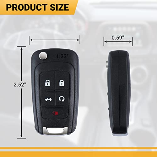 Car Key Fob Keyless Entry Remote Compatible with Chevy Cruze/Camaro/Impala/Equinox/GMC Terrain/Buick Lacrosse 2010 2011 2012 2013 2014 2015 2016 2017 Key Replacement for OHT01060512 (5 Buttons)