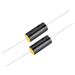 lazmin 2pcs capacitor frequency divider, dc 250v 1uf/2.2uf/3.3/uf film capacitor for audio divider(2.2uf)