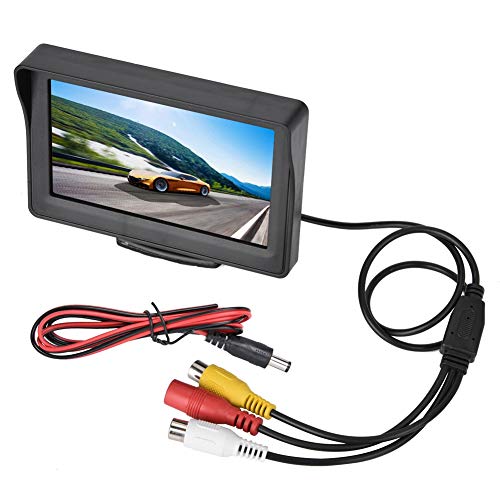 Car Rear View Monitor, 4.3 inch Car External Display, 640*480 Resolution, Av1/2 Video Interface, Easy to Install