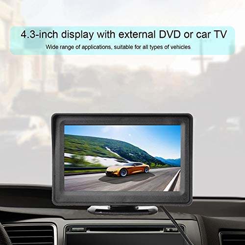 Car Rear View Monitor, 4.3 inch Car External Display, 640*480 Resolution, Av1/2 Video Interface, Easy to Install