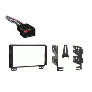 harmony audio ha-701771 compatible with ford mustang 2001-2003 factory stereo to aftermarket radio harness adapter and 95-5026 double din installation kit