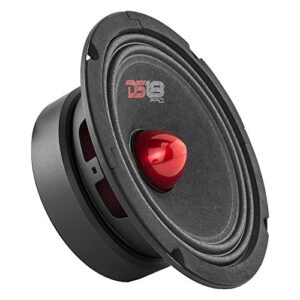 ds18 pro-gm6.4b loudspeaker – 6.5″, midrange, red aluminum bullet, 480w max, 4 ohms,1.5″ kapton vc premium quality audio door speakers for car or truck stereo sound system (1 speaker)