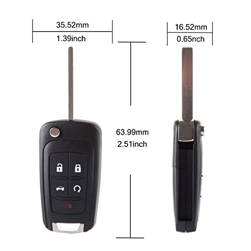 OCPTY 2X Uncut Keyless Entry Remote Key Fob Shell Replacement for Specific for GMC Terrain/for Buick/for Chevrolet Series OHT01060512 5461A-01060512 13500221 13500226