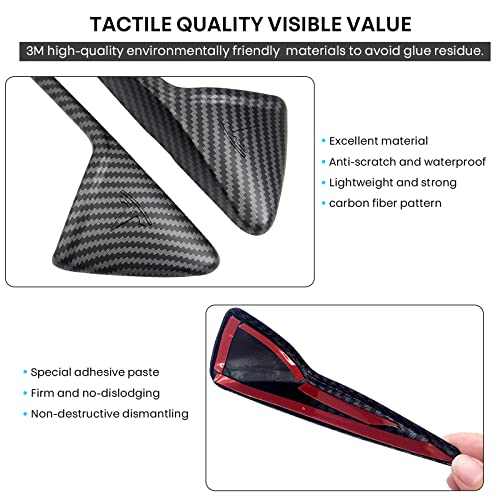 Yooyatt Turn Signal Side Camera Cover for Tesla Model 3/Y/S /X, ABS Plastic Carbon Fiber Pattern Left Right Camera Driving Recorder Protection Shell 2pcs (Side Camera, Matte Black)
