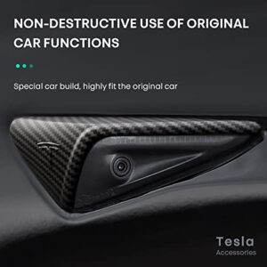 Yooyatt Turn Signal Side Camera Cover for Tesla Model 3/Y/S /X, ABS Plastic Carbon Fiber Pattern Left Right Camera Driving Recorder Protection Shell 2pcs (Side Camera, Matte Black)