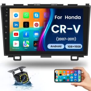 android car stereo double din for honda crv 2007 2008 2009 2010 2011 radio hikity 9 inch touch screen bluetooth wifi gps fm support mirror link with dual usb input & backup camera