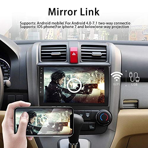 Android Car Stereo Double Din for Honda CRV 2007 2008 2009 2010 2011 Radio Hikity 9 Inch Touch Screen Bluetooth WiFi GPS FM Support Mirror Link with Dual USB Input & Backup Camera