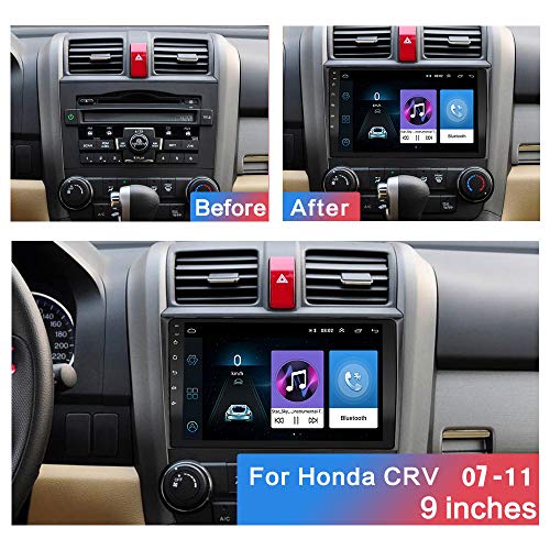 Android Car Stereo Double Din for Honda CRV 2007 2008 2009 2010 2011 Radio Hikity 9 Inch Touch Screen Bluetooth WiFi GPS FM Support Mirror Link with Dual USB Input & Backup Camera