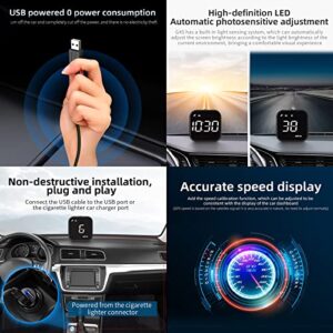 Head Up Display Car Universal Digital GPS Speedometer with Speed MPH, Compass Driving Direction, Fatigue Driving Reminder, Overspeed Alarm Trip Meter, for All Vehicle iKiKin G4S