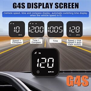 Head Up Display Car Universal Digital GPS Speedometer with Speed MPH, Compass Driving Direction, Fatigue Driving Reminder, Overspeed Alarm Trip Meter, for All Vehicle iKiKin G4S