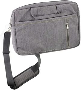 navitech grey sleek water resistant travel bag – compatible with magnavox mtft713-bk portable 9″ dvd player