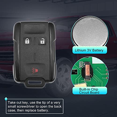 X AUTOHAUX 2pcs 3 Button Keyless Entry Remote Control Replacement Key Fob Proximity Smart Fob M3N32337100 for Chevrolet Silverado Colorado 14-17 315MHz