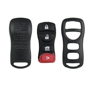 keyless2go replacement for new shell case and 4 button pad for remote key fob with fcc kbrastu15 – shell only