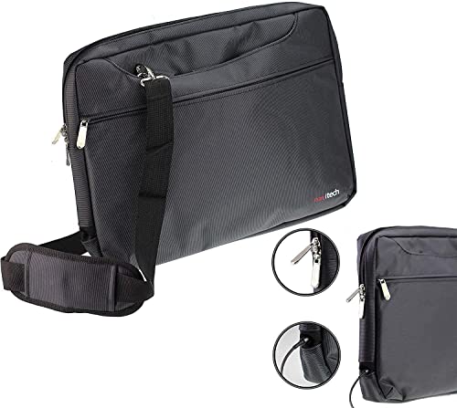 Navitech Black Sleek Water Resistant Travel Bag - Compatible with SUNPIN 9.5" Portable DVD Player