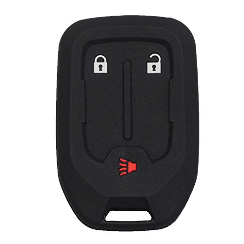 Btopars 2pcs 3 Buttons Rubber Remote Smart Key Fob Case Cover Skin Protector Holder Jacket Compatible with GMC Acadia 2017 2018 2019 2020 2021 Black Gray