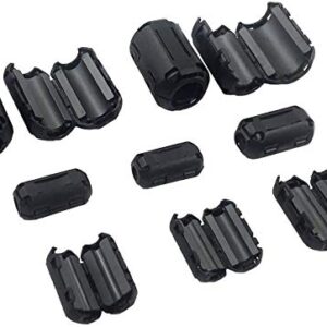 XShine (Pack of 20pcs) Clip-on Ferrite Ring Core RFI EMI Noise Suppressor Cable Clip for 3mm/ 5mm/ 7mm/ 9mm/ 13mm Diameter Cable, Black