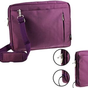 Navitech Purple Sleek Water Resistant Travel Bag - Compatible with Philips PD90 16 9" Dual Portable DVD Player