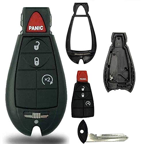 1 New Keyless Entry 4 Buttons Remote Start Car Key Fob Shell / CASE M3N5WY783X, IYZC01C 56046707AE for Chrysler Town Country Dodge Challenger Charger Durango Grand Caravan Journey & Ram