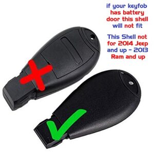 1 New Keyless Entry 4 Buttons Remote Start Car Key Fob Shell / CASE M3N5WY783X, IYZC01C 56046707AE for Chrysler Town Country Dodge Challenger Charger Durango Grand Caravan Journey & Ram