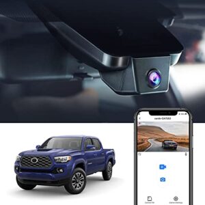 fitcamx 4k dash cam compatible with toyota tacoma 2018 2019 2020 2021 2022 2023 limited sr5 sr trd sport off-road pro, oem factory look, 2160p video wifi, g-sensor loop recording, plug&play, 64gb card