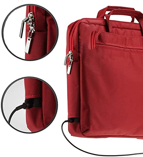 Navitech Red Sleek Water Resistant Travel Bag - Compatible with SUNPIN 12.5" Portable DVD Player