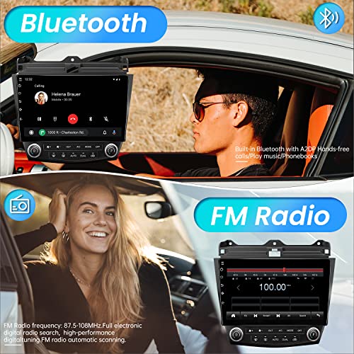 Fortdows Car Stereo Radio for Honda Accord 7th 2003-2007, for Carplay/Android Auto 10" IPS Touch Screen Car Stereo Radio with Bluetooth Wi-Fi GPS Backup Camera, 2G RAM 32G ROM