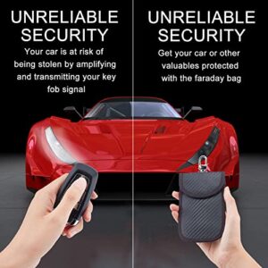 AMIJOUX 2 Pack Faraday Bag for Key Fob, Faraday Key Fob Protector, New Upgrade Car Key Fob Protector Signal Blocker Anti-Theft Pouch Key Fob RFID Signal Blocking Faraday Bag Faraday Pouch Case Cage