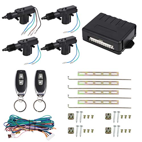 X AUTOHAUX 4 Doors Central Lock Locking System Car Keyless Entry Kit with Actuator - Only for 12V Vehicles