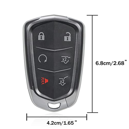 TOP-VIGOR 6 Buttons Smart Car Key Fob,  315Mhz Remote Key Fob Replacement HYQ2AB for Cadillac Escalade 2015-2019 for Cadillac Escalade ESV 2015-2020